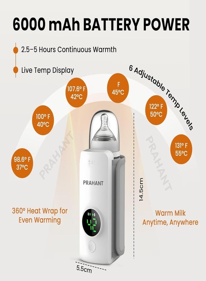 Prahant Portable Warmer Bottle,Travel-Friendly,Fast-Heating,Cordless And Rechargable,Precise Temperature Control,Long-Lasting healthy Warming for child safty ,Comfortable Feeding Bottle For Home And Outdoor(bottle not included) - Image 4