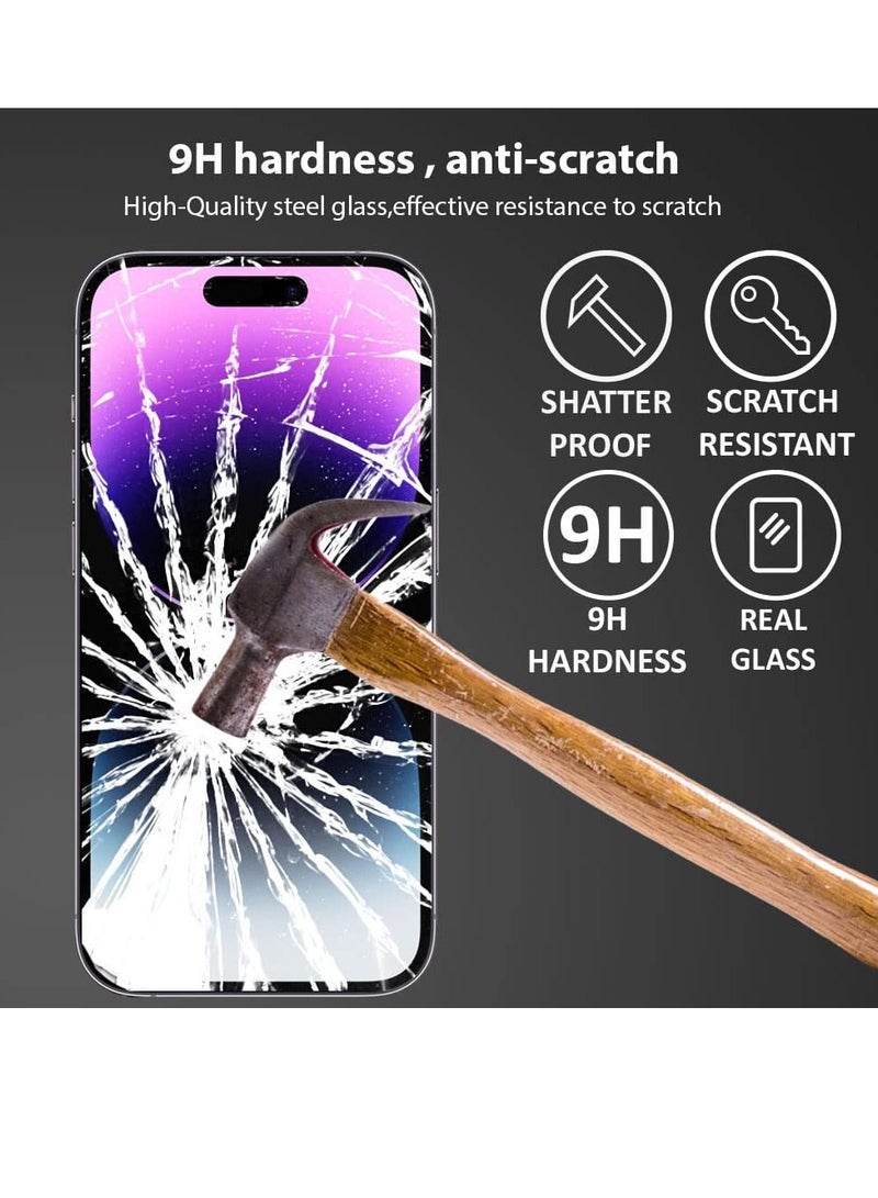 BORTONY Tempered Glass Full Coverage Designed for iPhone 14 Pro Max Screen Protector [9H Military Shatterproof Protection] Easy Install Bubble Free Protective Film Case-friendly 6.7'' - Image 4