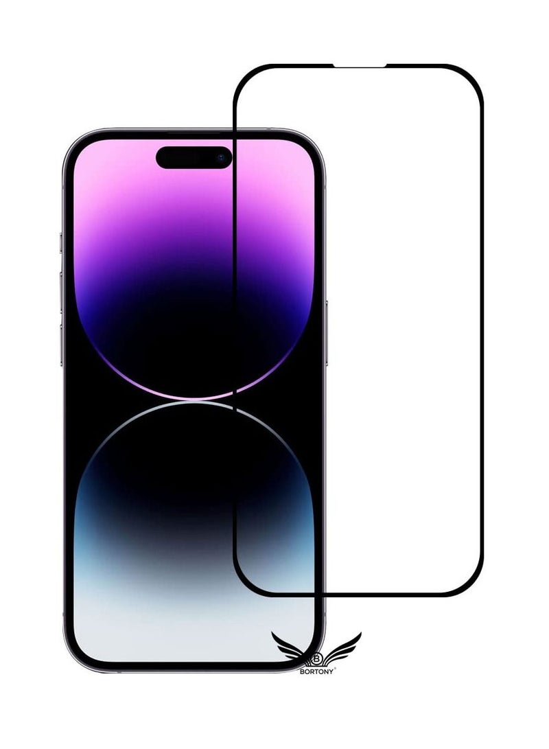 BORTONY Tempered Glass Full Coverage Designed for iPhone 14 Pro Max Screen Protector [9H Military Shatterproof Protection] Easy Install Bubble Free Protective Film Case-friendly 6.7'' - Image 1
