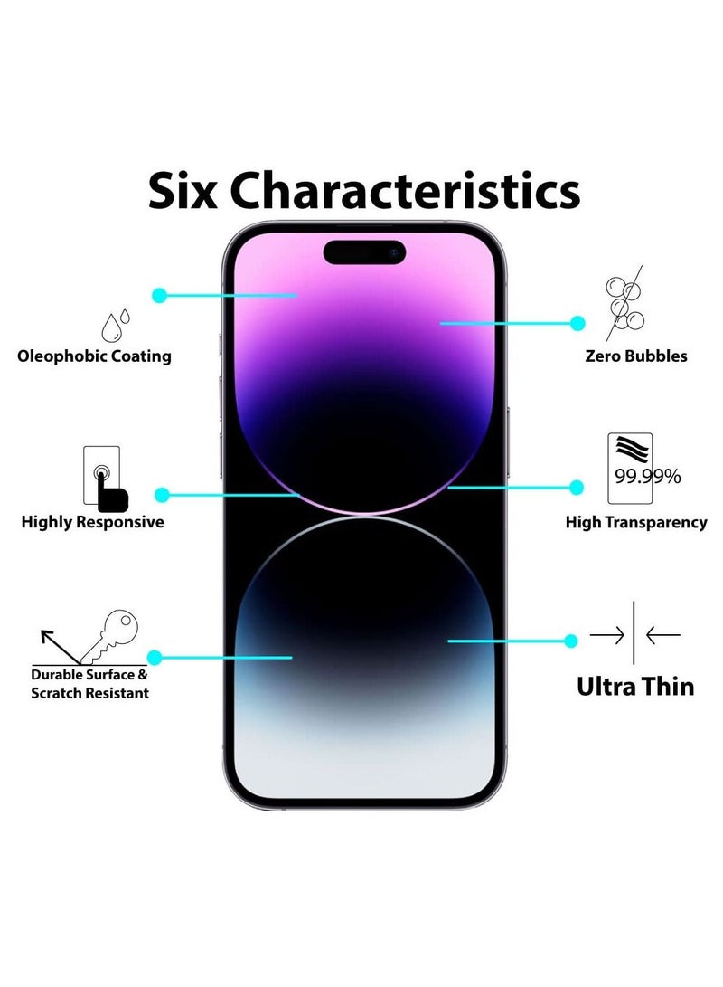 BORTONY Tempered Glass Full Coverage Designed for iPhone 14 Pro Max Screen Protector [9H Military Shatterproof Protection] Easy Install Bubble Free Protective Film Case-friendly 6.7'' - Image 2