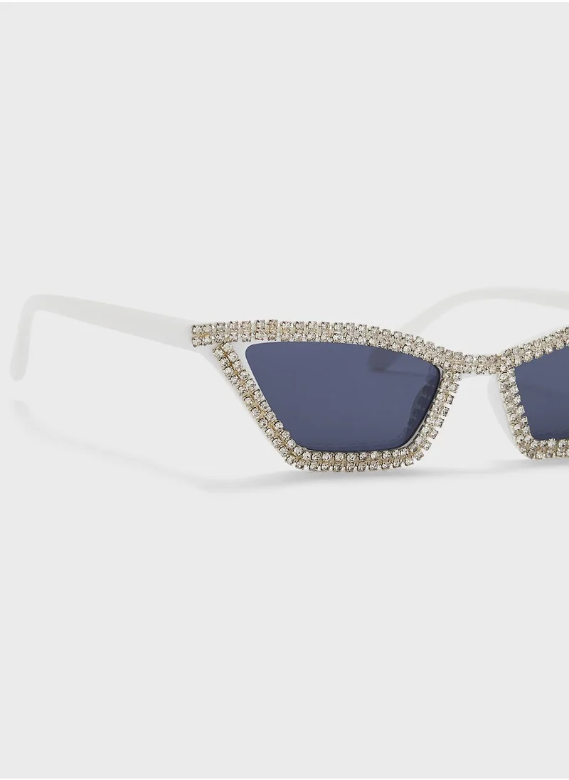 ايلا Rhinestone Detail Cateye Sunglasses