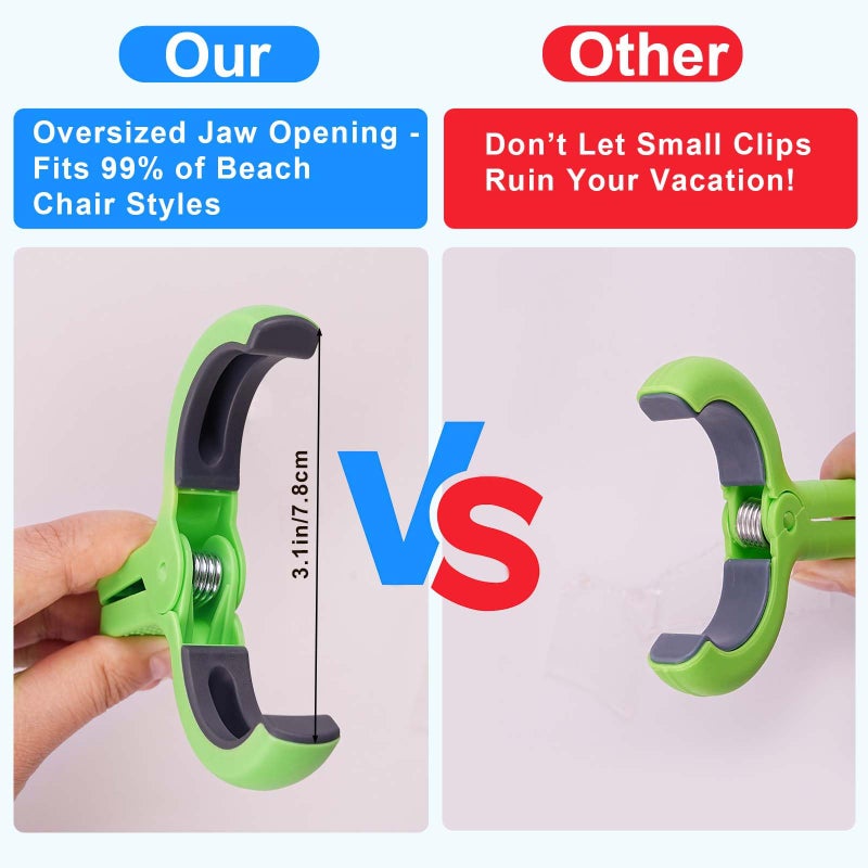 KEYBOO Large Beach Towel Clips for Beach Chair, Heavy-Duty Plastic Clothes Pins, Towel Clips for Beach Chairs Cruise-Keep Your Towel from Blowing Away, Vacation Beach Must Have Beach Chair Clips - Image 3
