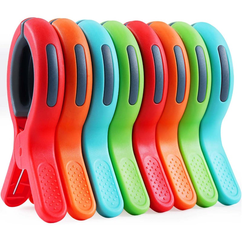 KEYBOO Large Beach Towel Clips for Beach Chair, Heavy-Duty Plastic Clothes Pins, Towel Clips for Beach Chairs Cruise-Keep Your Towel from Blowing Away, Vacation Beach Must Have Beach Chair Clips - Image 1