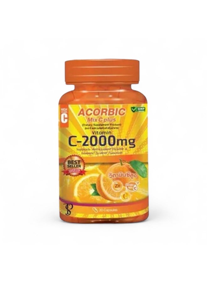 مزيج أكوربيك سي بلس فيتامين 30 كبسولة مصنوعة من تايلاند