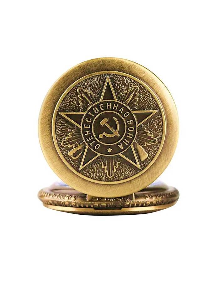 Yash Vinatge Soviet Union Flag Hammer and Sickle Design Quartz Pocket Watch - Image 5