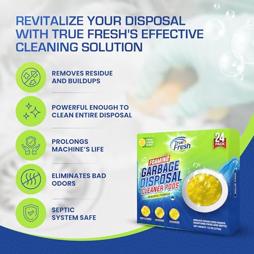 True Fresh Garbage Disposal Cleaner – 24-Pack Foaming Sink and Drain Deodorizer Tablets, Powerful Cleaning Solution for Odor Removal and Maintenance – Works with All Disposals - Image 4
