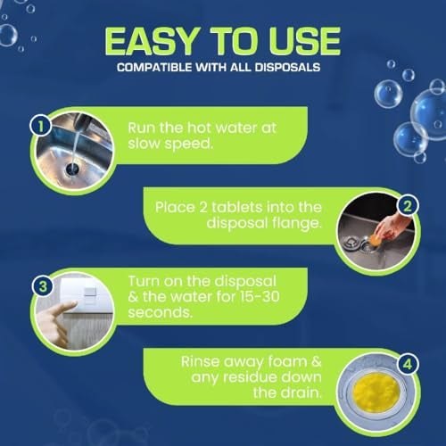 True Fresh Garbage Disposal Cleaner – 24-Pack Foaming Sink and Drain Deodorizer Tablets, Powerful Cleaning Solution for Odor Removal and Maintenance – Works with All Disposals - Image 3