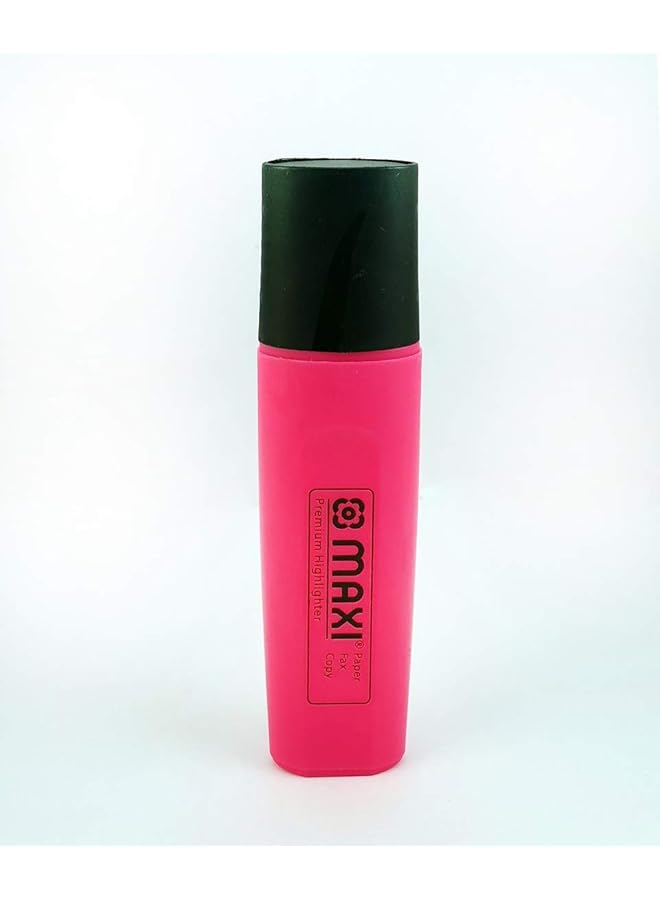 Maxi Super Fluorescent Premium Highlighter Box Of 10Pc Pink Ultra Smooth For Paper Copy And Fax  - Image 3