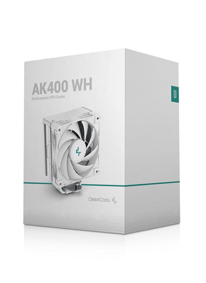 AK400 WH Performance CPU Cooler, 4 Direct Touch Copper Heat Pipes, 120mm Fluid Dynamic Bearing PWM Fans, 220W TDP, R-AK400-WHNNMN-G-1