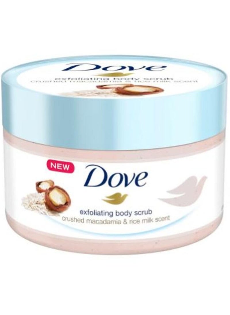 Dove Dove Exfoliating Body Scrub With Crushed Macadamia And Rice Milk Scent 225 ml  - Image 1