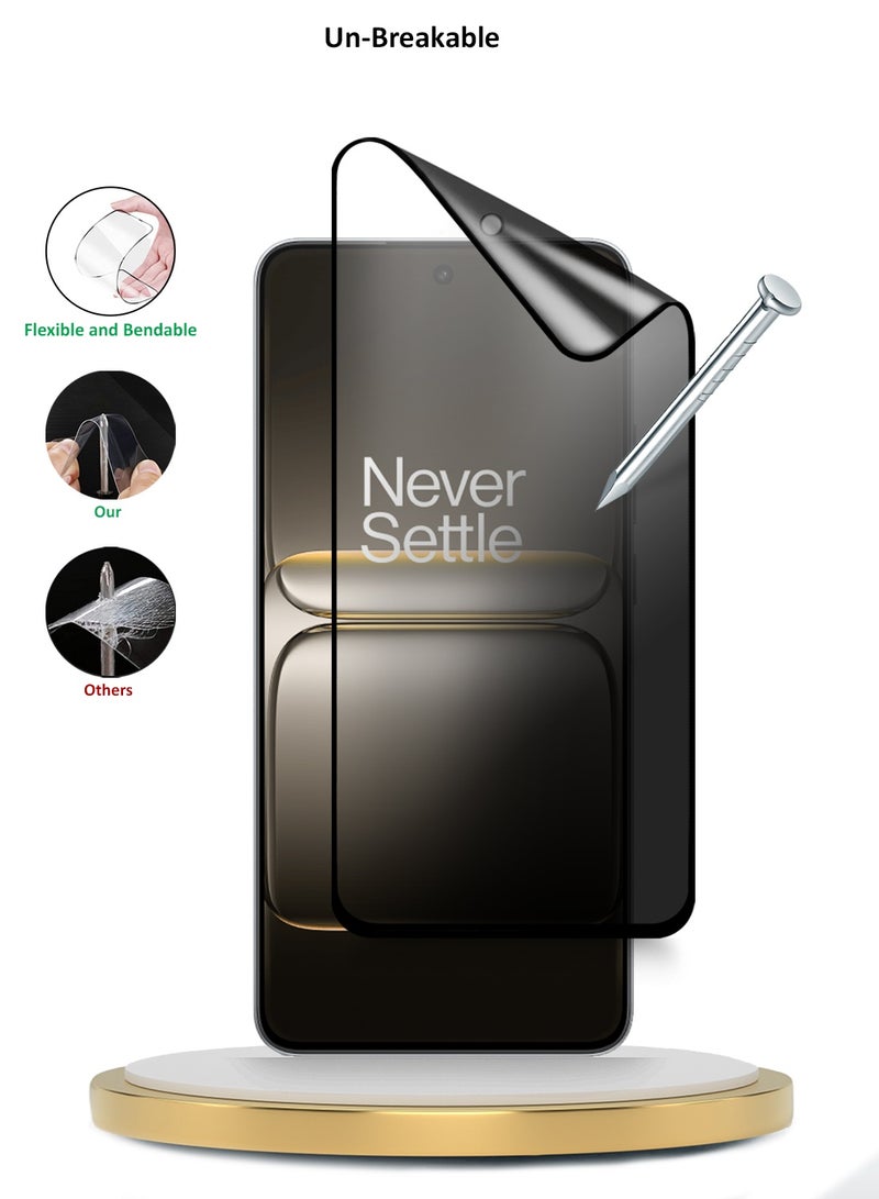 Wtech OnePlus Nord CE5 5G 2025 Premium Nano Ceramic Privacy Full Glue Full Cover Matte Flexible Screen Protector (MSCNMP) - Clear/Black - Image 4