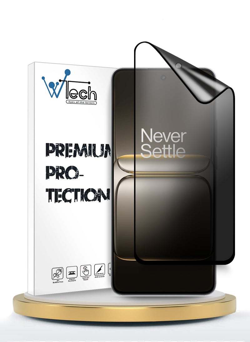 Wtech OnePlus Nord CE5 5G 2025 Premium Nano Ceramic Privacy Full Glue Full Cover Matte Flexible Screen Protector (MSCNMP) - Clear/Black - Image 1