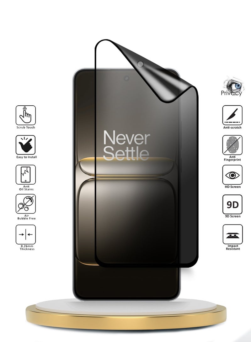 Wtech OnePlus Nord CE5 5G 2025 Premium Nano Ceramic Privacy Full Glue Full Cover Matte Flexible Screen Protector (MSCNMP) - Clear/Black - Image 2