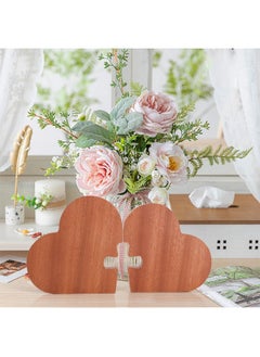 Anywin Anywin Wooden Hearts for Crafts, Gifts for Father, Wood Cross Craft for Table Desk Shelf Decoration, 2Pcs Wood Art Sign Gifts for Inspirational, Religious, Christian Gifts for Men Women Friends  - Image 3