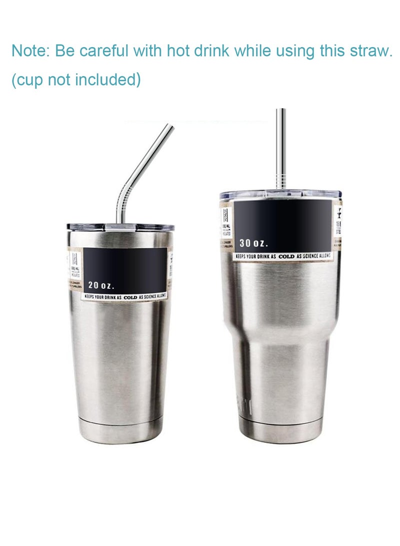 Homify 8 Pack Reusable Stainless Steel Metal Straws with Cleaning Brush, Long Straight Bent Metal Straw for Tumbler & Coffee Mug Suitable for 30 oz and 20 oz Stanley Cup - Image 3