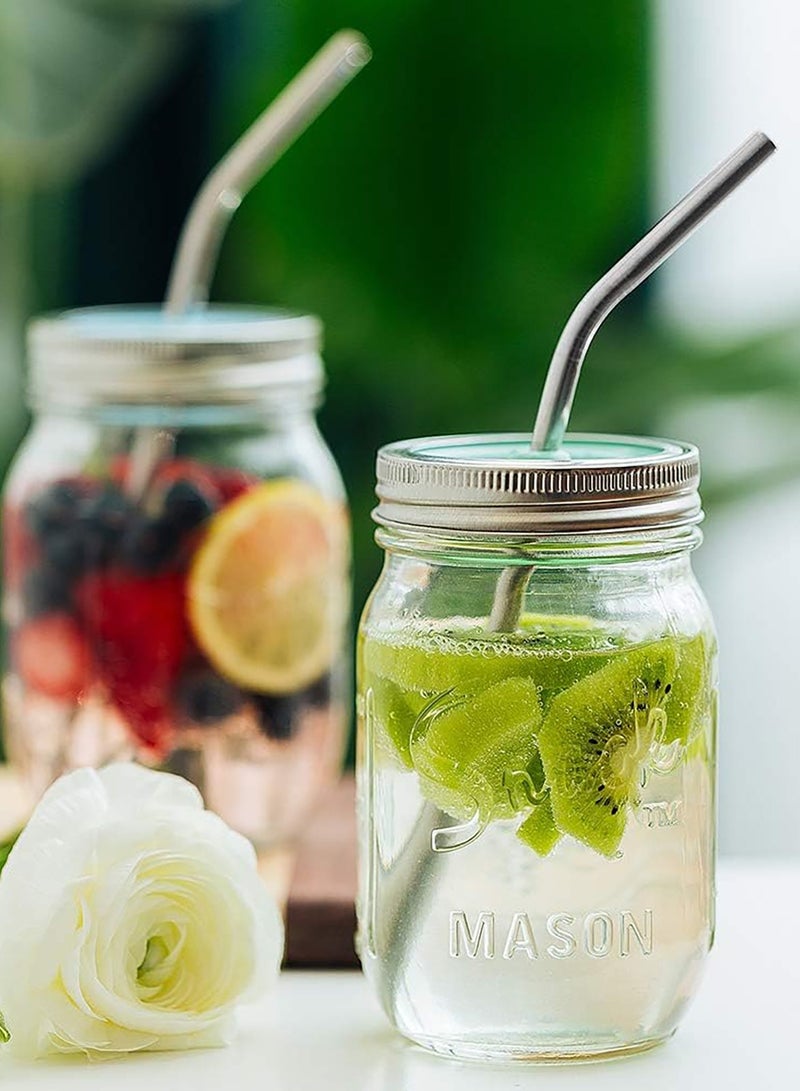 Homify 8 Pack Reusable Stainless Steel Metal Straws with Cleaning Brush, Long Straight Bent Metal Straw for Tumbler & Coffee Mug Suitable for 30 oz and 20 oz Stanley Cup - Image 5