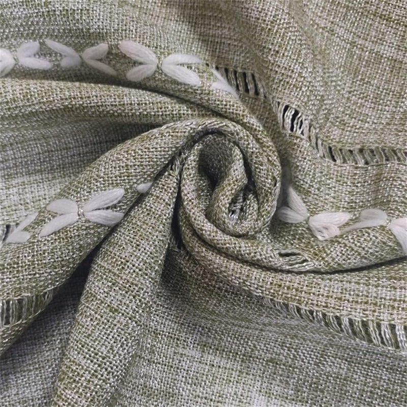 Utobanh Simple Bedside Table Tassel Cover Cloth, Tablecloth Cover Towel, Suitable for Bedside Table TV Microwave Washing Machine Refrigerator Dust Cover (green, 15.7 * 35.4 inches) - Image 2