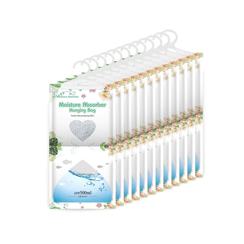 CANAGER Hanging Moisture Absorber12 Packs Hanging Dehumidifier Bags for ClosetBedroom and kitchenFragrance FreeMoisture Absorb 125OZ