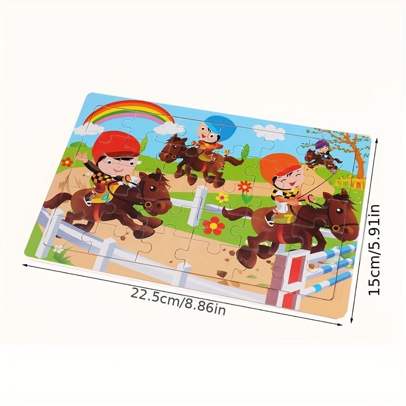 2 Sets Arctic Theme Wooden Puzzle Toy Toddlers Learning Cognitive Thinking Fun Gifts - Image 2