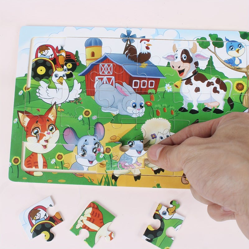 2 Sets Arctic Theme Wooden Puzzle Toy Toddlers Learning Cognitive Thinking Fun Gifts - Image 1
