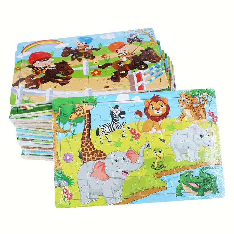 2 Sets Arctic Theme Wooden Puzzle Toy Toddlers Learning Cognitive Thinking Fun Gifts - Image 3