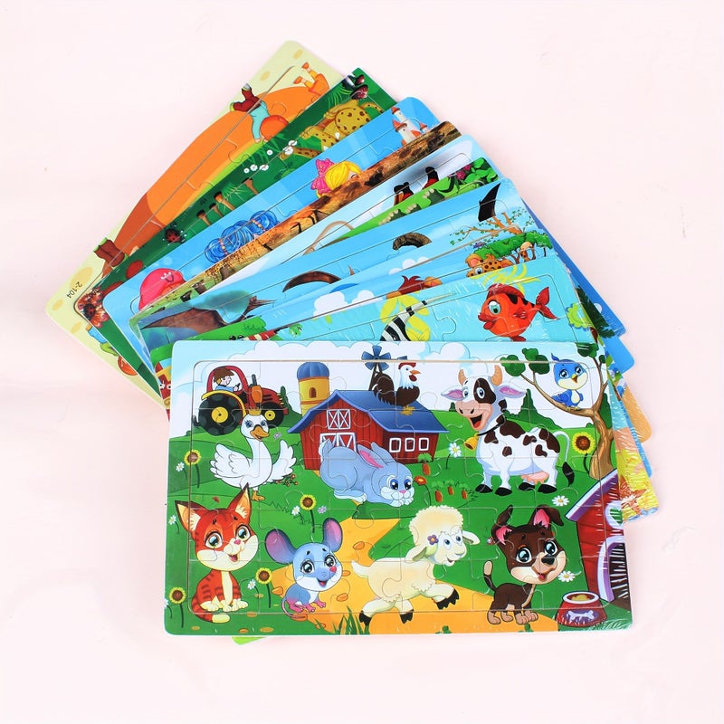 2 Sets Arctic Theme Wooden Puzzle Toy Toddlers Learning Cognitive Thinking Fun Gifts - Image 5