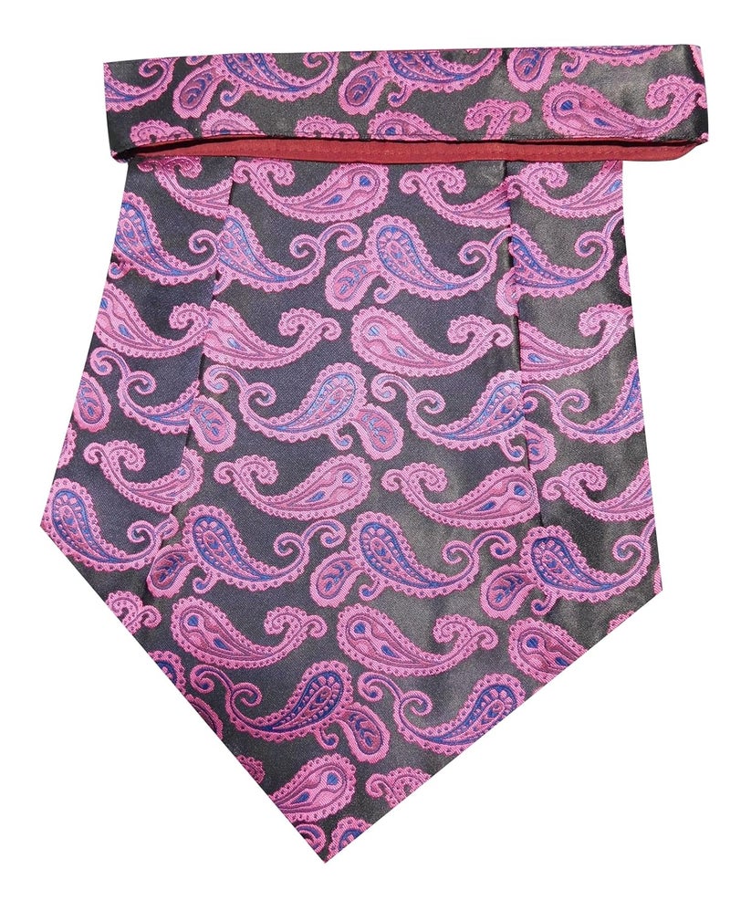 Riyasat Self Design Micro Fiber Cravat Tie with Pocket Square - Image 2