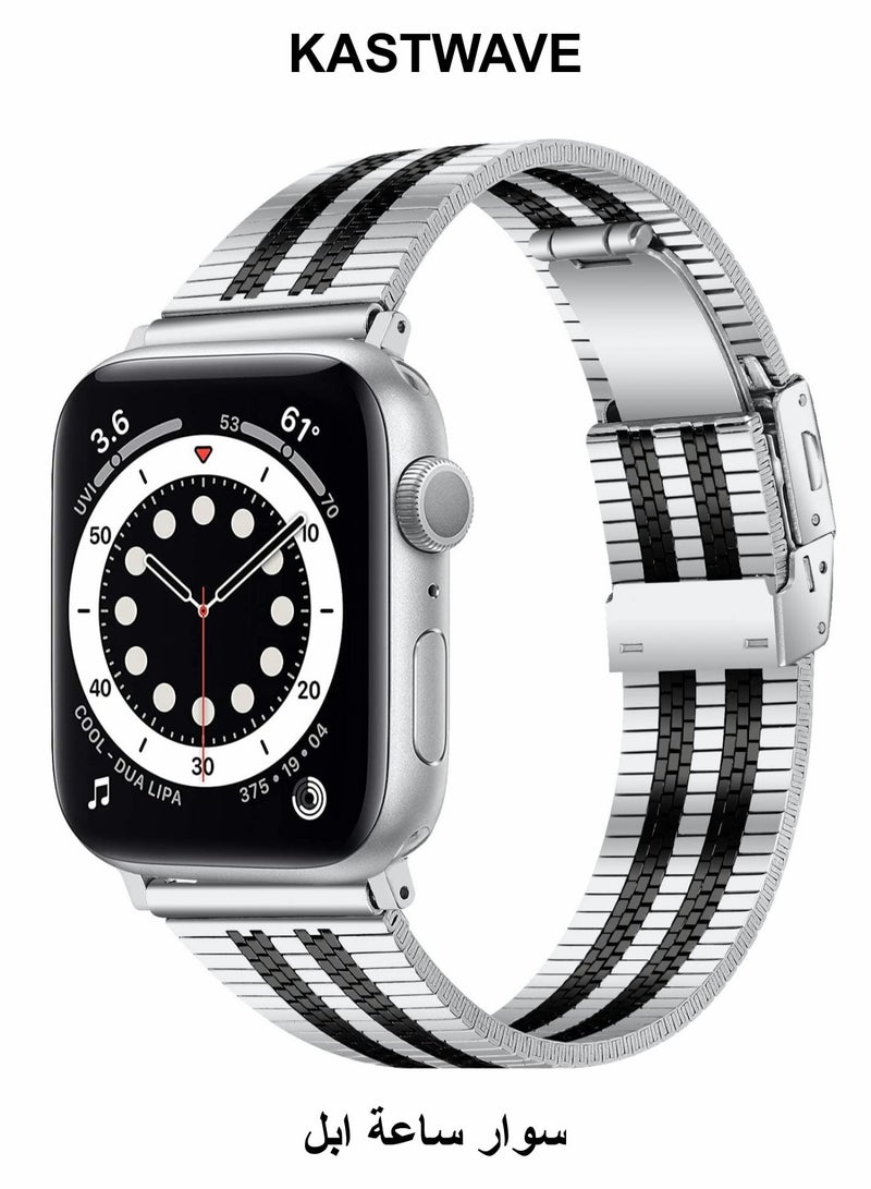 KASTWAVE Metal Band Compatible with Apple Watch Series 8/7/6/5/4/SE 42mm 44mm 45mm - Image 1