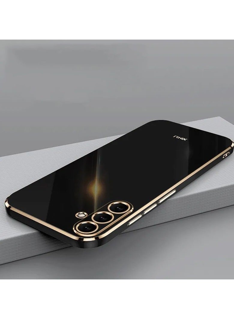 ICARLUS For Samsung Galaxy A57 5G Case Glossy Electroplating TPU Protective Cover Gold-Black - Image 2