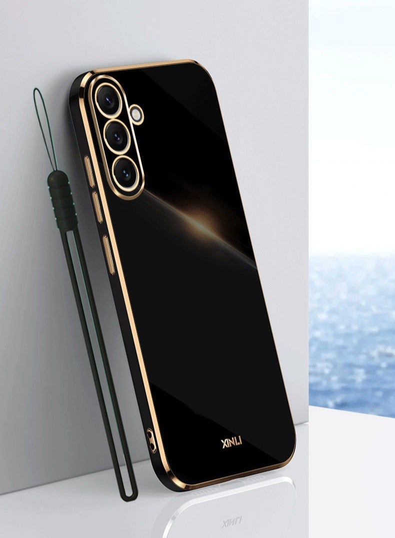 ICARLUS For Samsung Galaxy A57 5G Case Glossy Electroplating TPU Protective Cover Gold-Black - Image 1