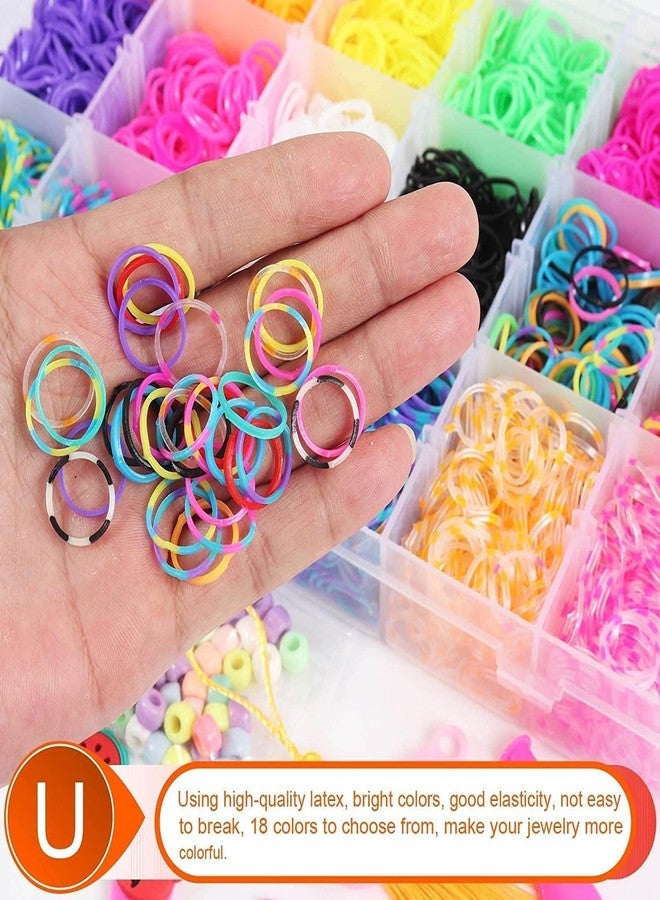 KRAFTMASTERS مجموعة أربطة مطاطية بألوان قوس قزح للأطفال من كرافت ماسترز® مع علبة، 4200 رباط مطاطي، مجموعة صنع الأساور بنفسك، هدايا للأولاد والبنات - Image 2