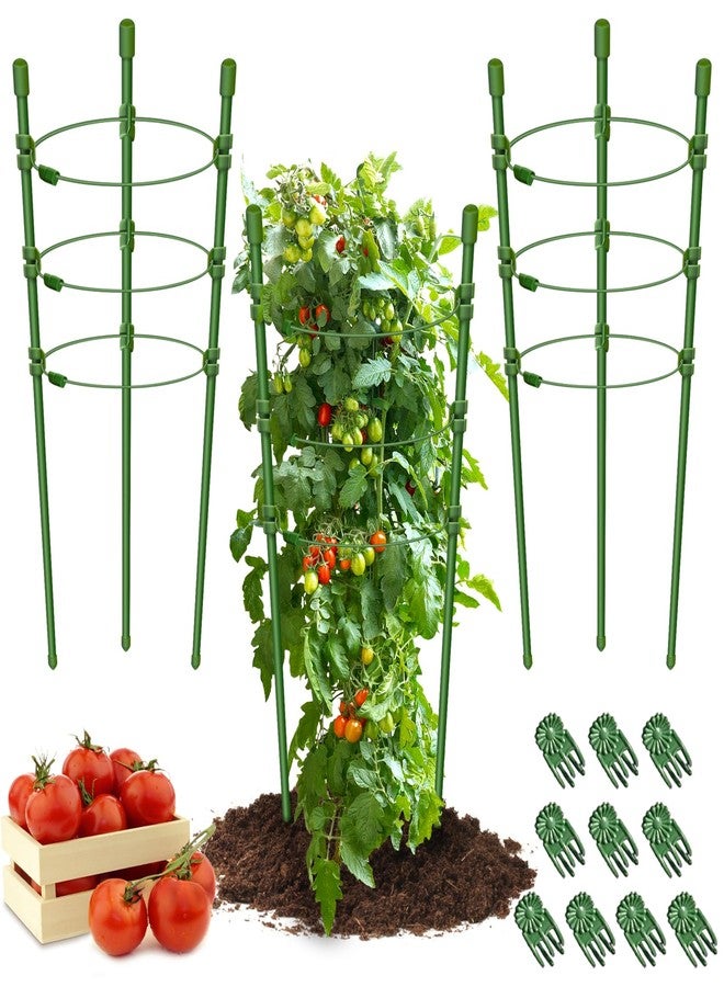 Legigo 4 Packs 30inch Plant Support Cages with 3 Adjustable Support Rings- Small Tomato Cage for Pots Plant Holder for Home Garden Balcony for Orchids, Tomato, Vegetables, Flowers, Climbing Plants - Image 1