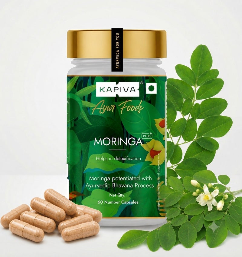 Kapiva Moringa Capsules - Natural Source of Vitamins & Minerals, 60 Caps, 500mg Each - Image 1