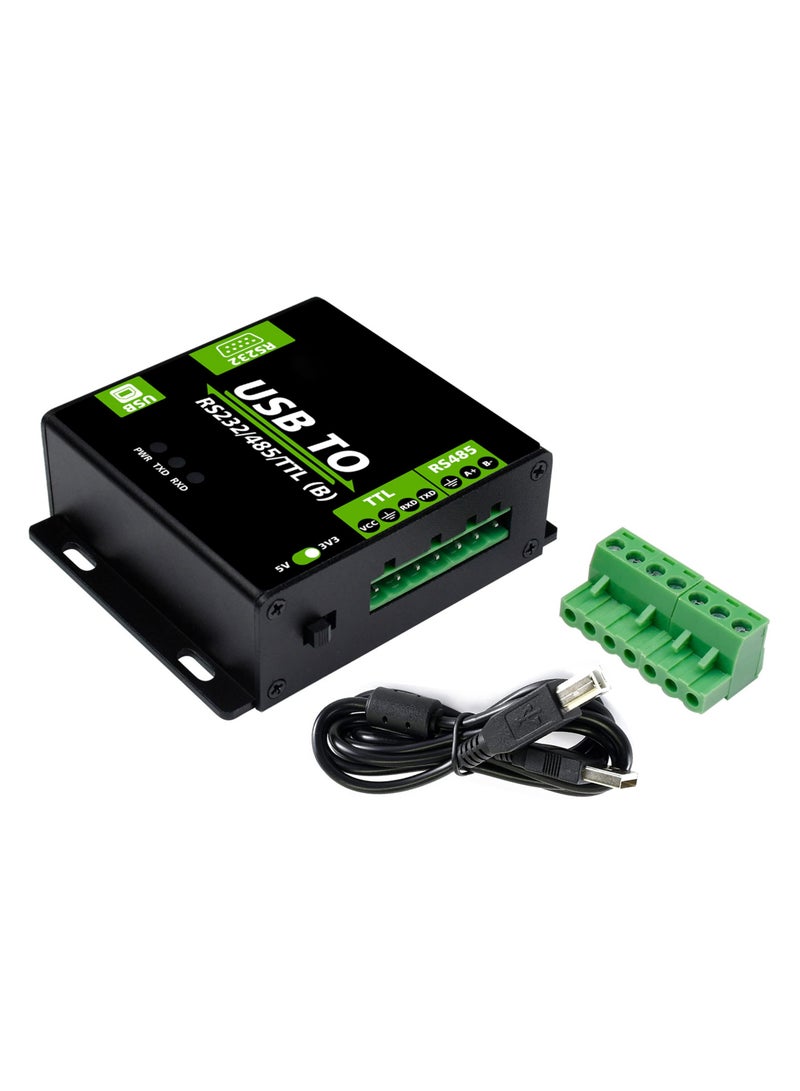 محول USB معزول من الدرجة الصناعية، محول USB إلى RS232/485/TTL شريحة CH343G، تحويل متعدد البروتوكولات/أنواع متعددة مع حماية متعددة، يدعم Mac وLinux وAndroid وWindows 11/10/8.1/8/7 - Image 1