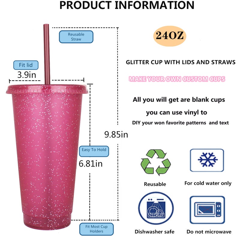 Suertestarry Tumbler with Straw and Lid,Water Bottle Iced Coffee Travel Mug Cup,Reusable Plastic Cups,Perfect for Parties,Birthdaysâ€¦ (Rainbow, 5pack) - Image 2