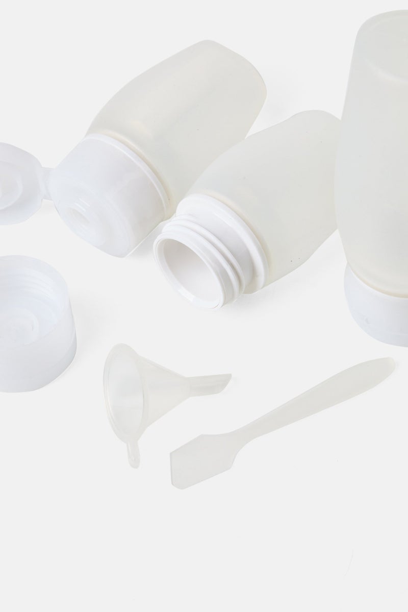 Miamica 4 Pcs Silicone Travel Bottle Set, Transparent - Image 4