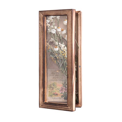 Freezing point Shadow Box Frame 5x12.5 Flower Shadow Box Pin Display Case Cabinet Picture Frame with Linen Back Memorabilia Awards Medals Badge Bouquet Wedding Memory Box for Keepsakes Long - Image 1