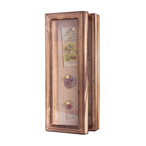 Freezing point Shadow Box Frame 5x12.5 Flower Shadow Box Pin Display Case Cabinet Picture Frame with Linen Back Memorabilia Awards Medals Badge Bouquet Wedding Memory Box for Keepsakes Long - Image 3