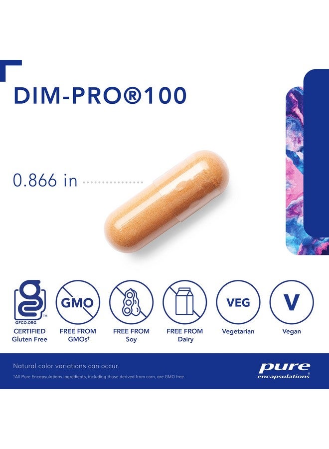 Pure Encapsulations DIMPRO 100 - Diindolylmethane Supplement - for Breast, Cervical & Prostate Health - Gluten Free & Vegan - 60 Capsules - Image 3