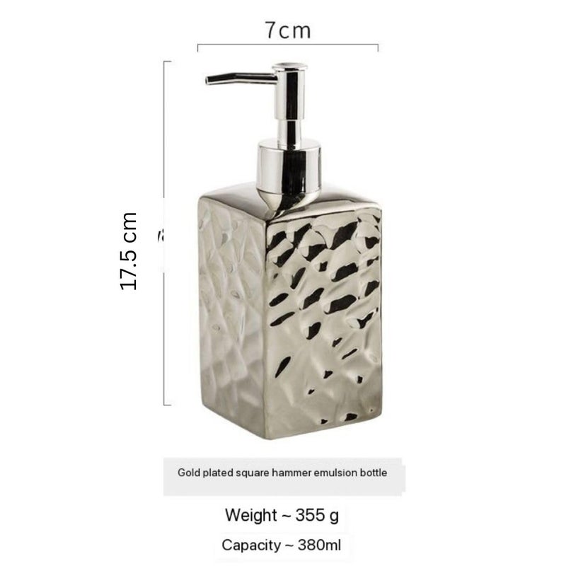FabSeasons FabSeasons Soap Dispenser with Pump, Golden symmteric Pattern Bottle for Liquid soap, Homemade Lotions and Essential Oil, 380ML - Image 2