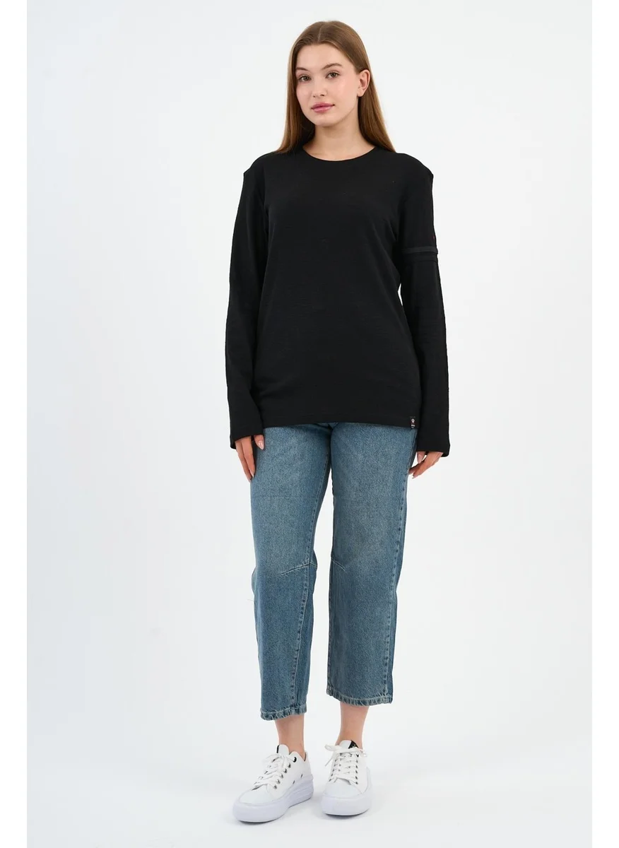 Alexander Gardi Sleeve Detailed Crew Neck Basic Sweatshirt (WK25425)