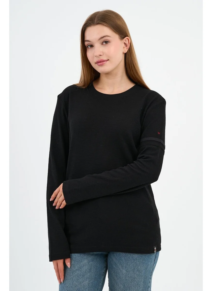 Alexander Gardi Sleeve Detailed Crew Neck Basic Sweatshirt (WK25425)
