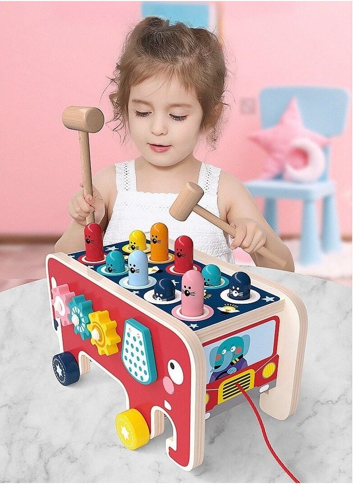 URbantin - Wooden Hammering and Pounding Toys For Toddlers Educational Wooden Toy for Boys Girls Birthday Gift,Whack a Mole Game for Toddlers,Xylophone Gopher, Mouse and Hamster, Gift for 3+ Years - Image 1