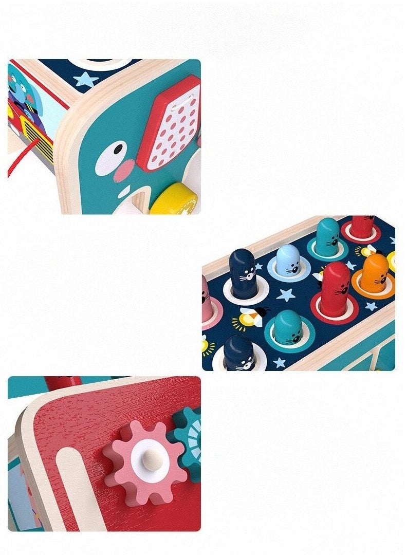 URbantin - Wooden Hammering and Pounding Toys For Toddlers Educational Wooden Toy for Boys Girls Birthday Gift,Whack a Mole Game for Toddlers,Xylophone Gopher, Mouse and Hamster, Gift for 3+ Years - Image 1