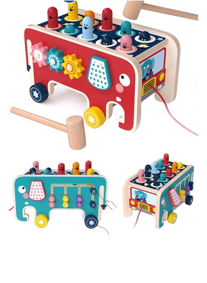 URbantin - Wooden Hammering and Pounding Toys For Toddlers Educational Wooden Toy for Boys Girls Birthday Gift,Whack a Mole Game for Toddlers,Xylophone Gopher, Mouse and Hamster, Gift for 3+ Years - Image 1