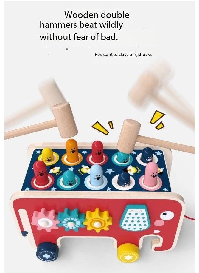 URbantin - Wooden Hammering and Pounding Toys For Toddlers Educational Wooden Toy for Boys Girls Birthday Gift,Whack a Mole Game for Toddlers,Xylophone Gopher, Mouse and Hamster, Gift for 3+ Years - Image 1