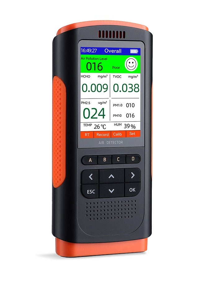 INKBIRD - Air Quality Monitor Upgraded Portable Air Detector Meter Air Pollution Level Tester HCHO TVOC PM2.5/1.0/10 Temperature and Humidity Detector 8-in-1AQI Tester Air Quality Test for Home Office School - Image 1
