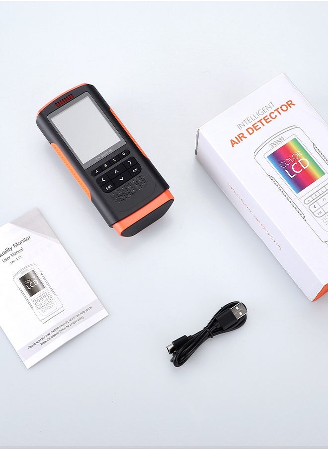 INKBIRD - Air Quality Monitor Upgraded Portable Air Detector Meter Air Pollution Level Tester HCHO TVOC PM2.5/1.0/10 Temperature and Humidity Detector 8-in-1AQI Tester Air Quality Test for Home Office School - Image 1
