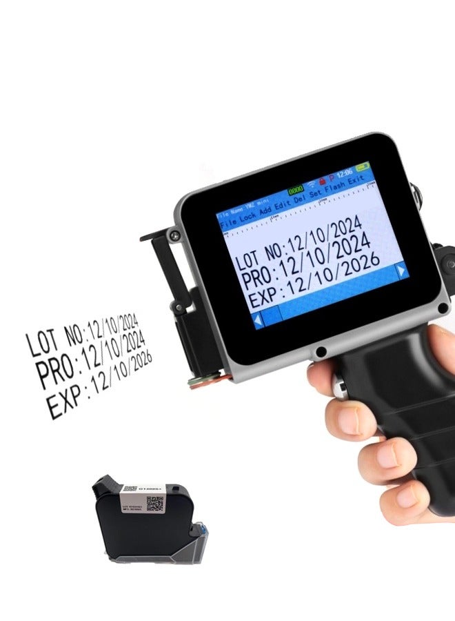 Mini Handheld Inkjet Printer+Ink Cartridge, Portable Inkjet Printer, HD Inkjet Code Printer, Send Fast Drying Ink Cartridge for Label/Date of Manufacture/Barcode/Logo/Logo Printing - Image 1