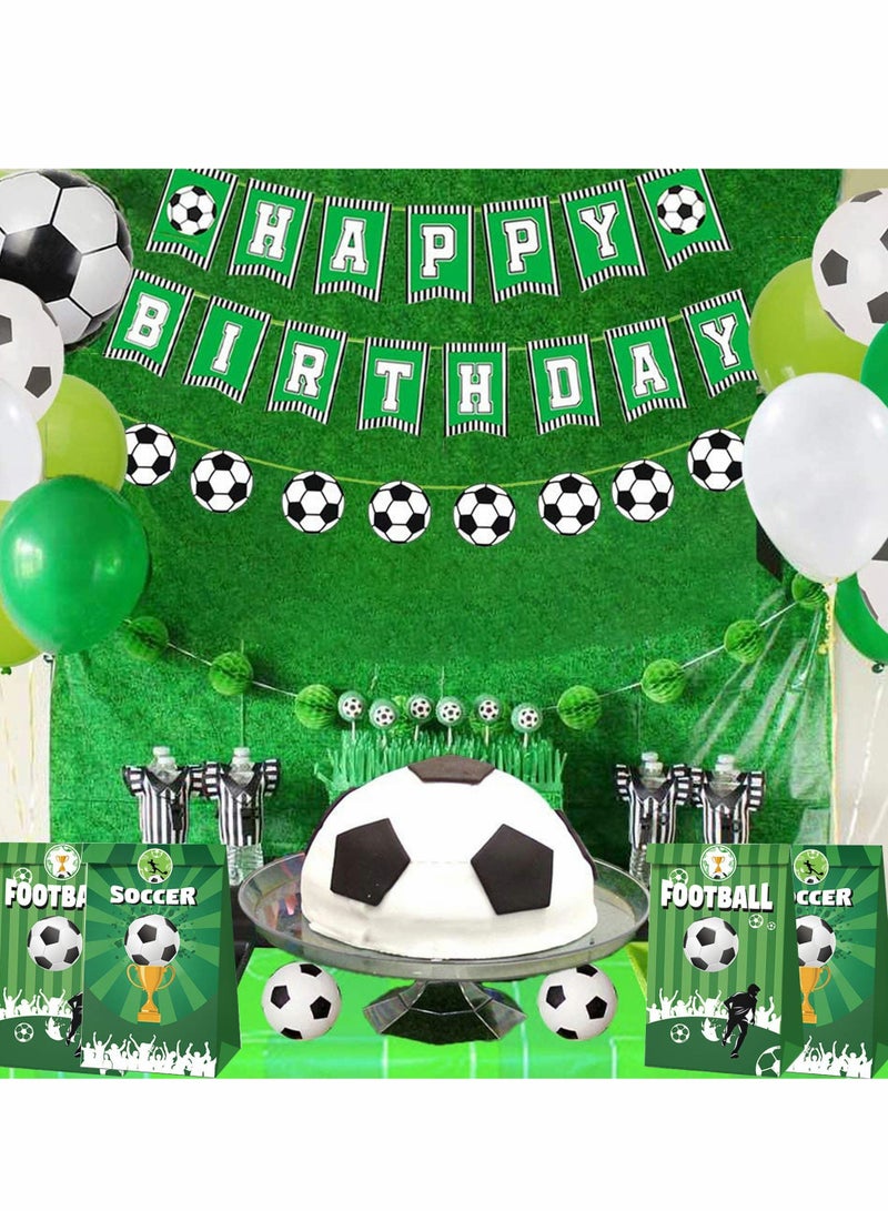 SOLARAE أكياس هدايا حفلات ورقية 12 قطعة أكياس حلوى حفلة كرة القدم، مجموعة أكياس ورقية لعيد ميلاد الأولاد الأطفال لوازم حفلات تزيين موضوع حفلة عيد الميلاد حفلة الأطفال أكياس هدايا أكياس طعام - Image 2